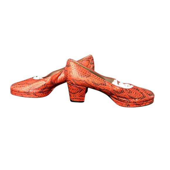 Rare Vintage 1991 Sam & Libby Collectible Snakeskin Print Block Heels, 7.5 - Picture 2 of 6